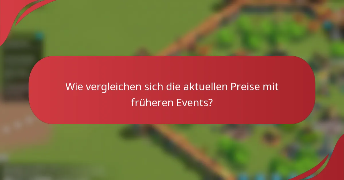 Wie vergleichen sich die aktuellen Preise mit früheren Events?