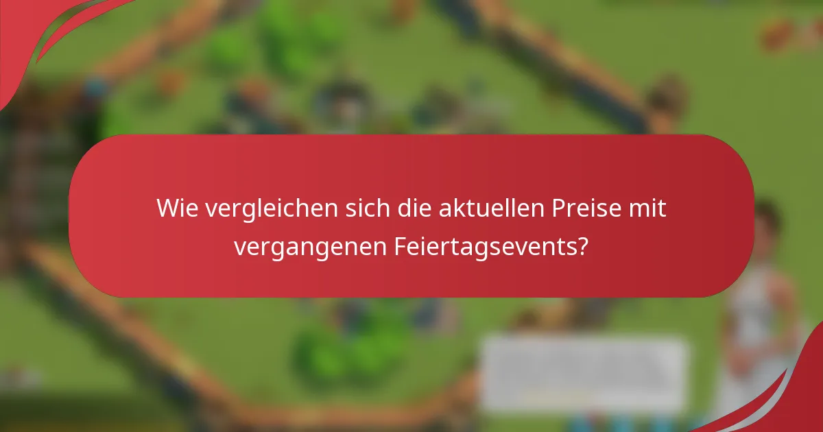 Wie vergleichen sich die aktuellen Preise mit vergangenen Feiertagsevents?